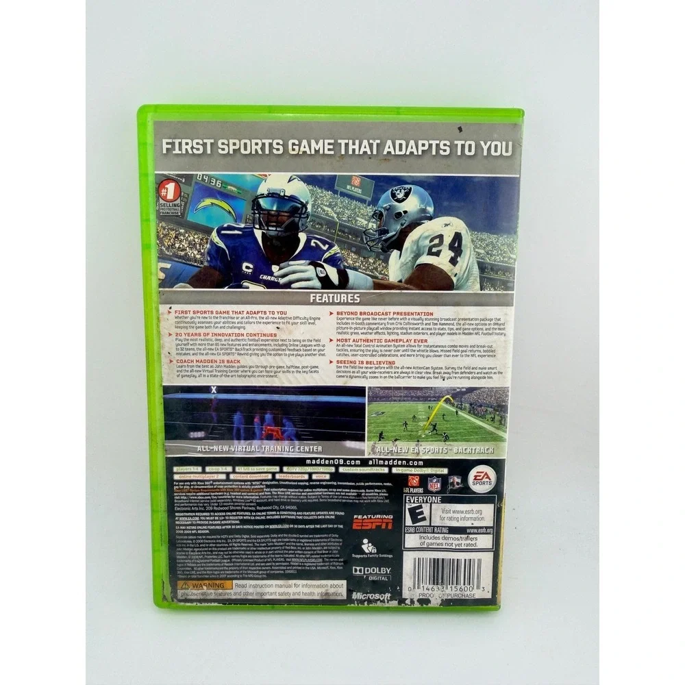 Madden NFL 09 Microsoft Xbox 360 EA Sports Football Game Brett Favre CIB